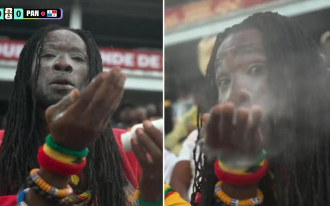 Un seguidor de Ghana sorprendió con la práctica de una "macumba".
