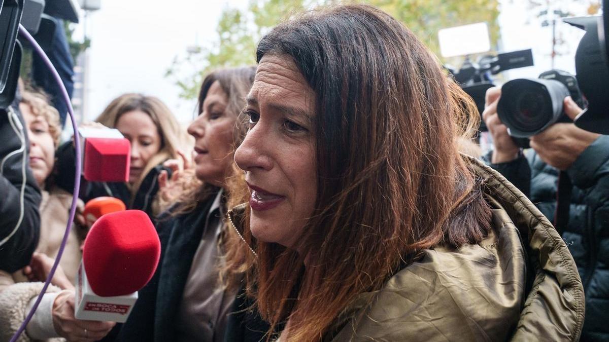La exmilitante socialista Leire Díez, en una comparecencia ante los juzgados madrileños de Plaza Castilla.