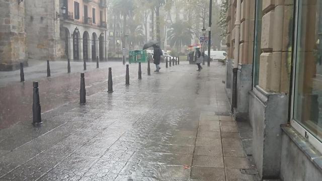 Lluvia intensa en Bilbao