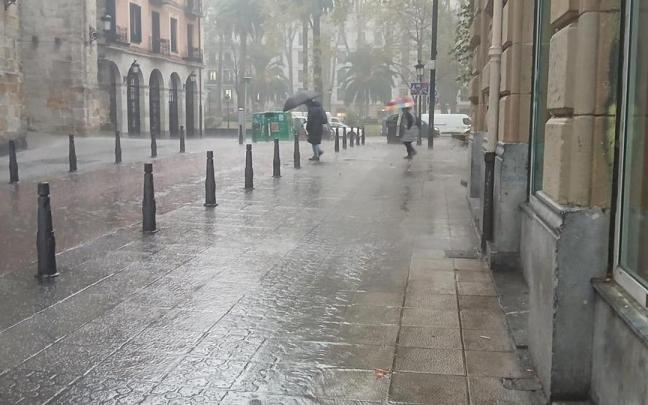 Lluvia intensa en Bilbao