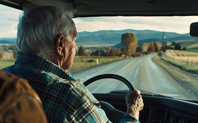 Un anciano ajeno a esta historia conduce un coche.