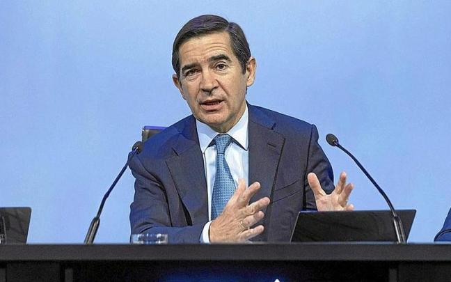 El presidente del BBVA, Carlos Torres, durante una rueda de prensa. / E. P. El presidente del BBVA, Carlos Torres, durante una rueda de prensa.