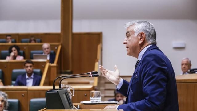 Javier de Andrés, durante su intervención en el pleno de política general del Parlamento Vasco.
