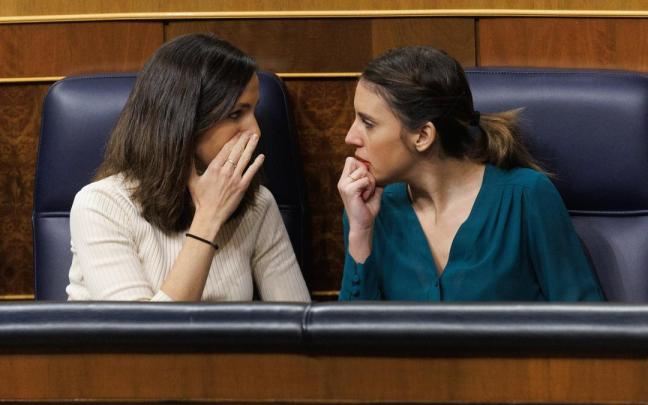 Ione Belarra, secretaria general de Podemos y ministra de Derechos Sociales, hizo una férrea defensa de la titular de Igualdad, Irene Montero, según Podemos vetada por Sumar.