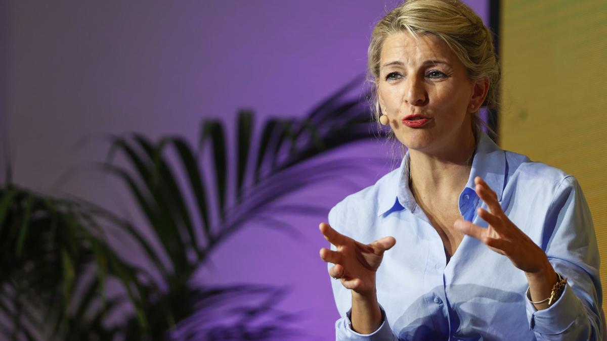 La ministra de Trabajo y Economía Social y vicepresidenta del Gobierno, Yolanda Díaz, participa en acto feminista en Madrid