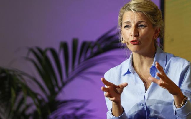 La ministra de Trabajo y Economía Social y vicepresidenta del Gobierno, Yolanda Díaz, participa en acto feminista en Madrid