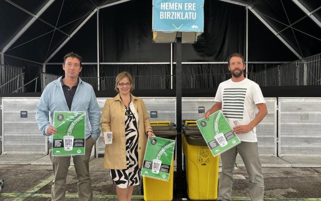 Valentín González, Leire Zubitur eta Ortzi Alonso, gaur goizean Bentan.