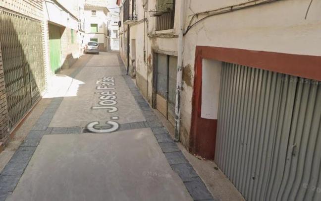Imagen de la calle José Fatas, de Sariñena, donde han ocurrido los hechos.