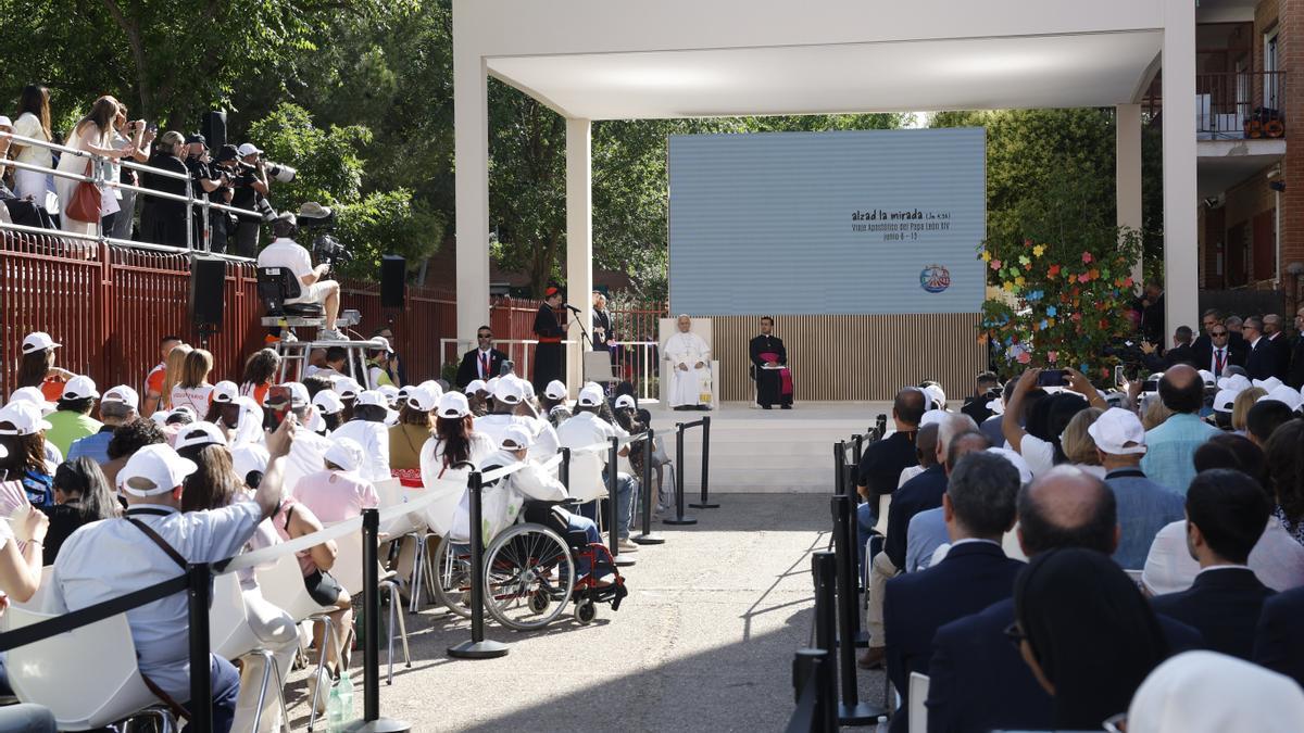 Acto del Papa en CEDIA, gestionado por Cáritas.