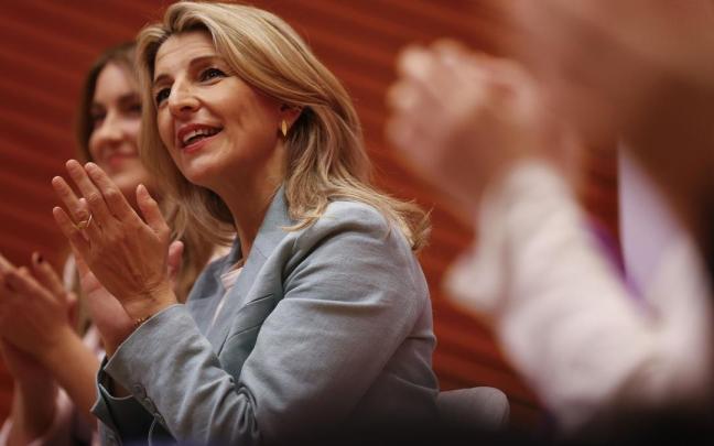 Yolanda Díaz, de precampaña de Sumar en Euskadi