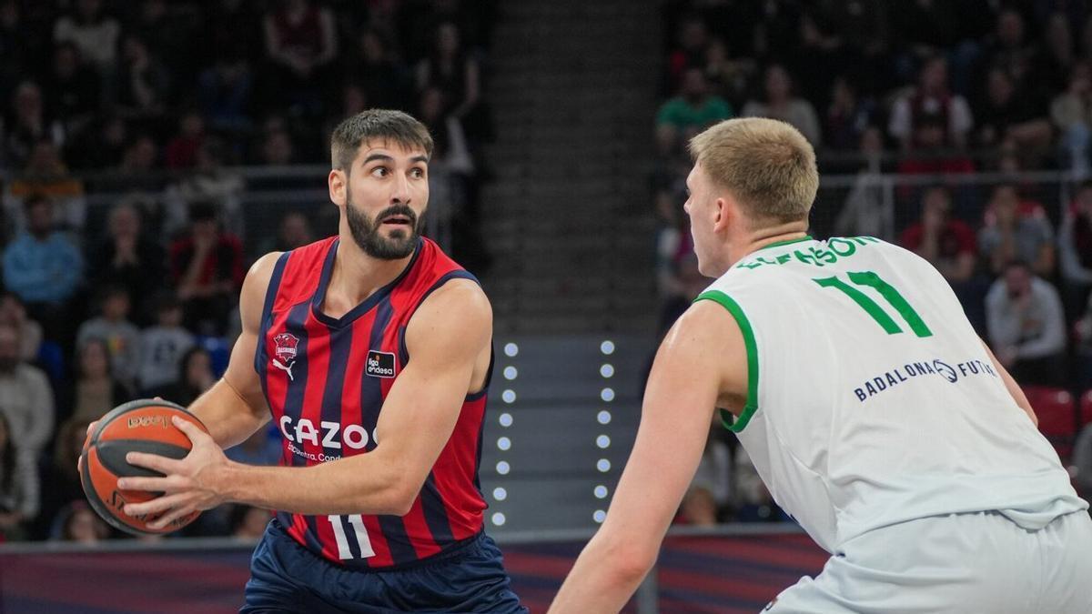 Dani Díez, durante el duelo liguero contra el Joventut en el Buesa Arena