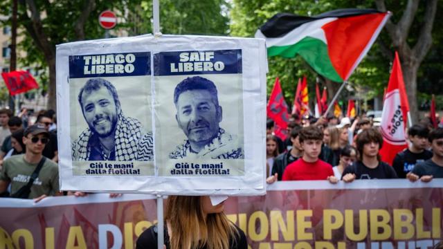 Marcha por los dos activistas de la Flotilla.