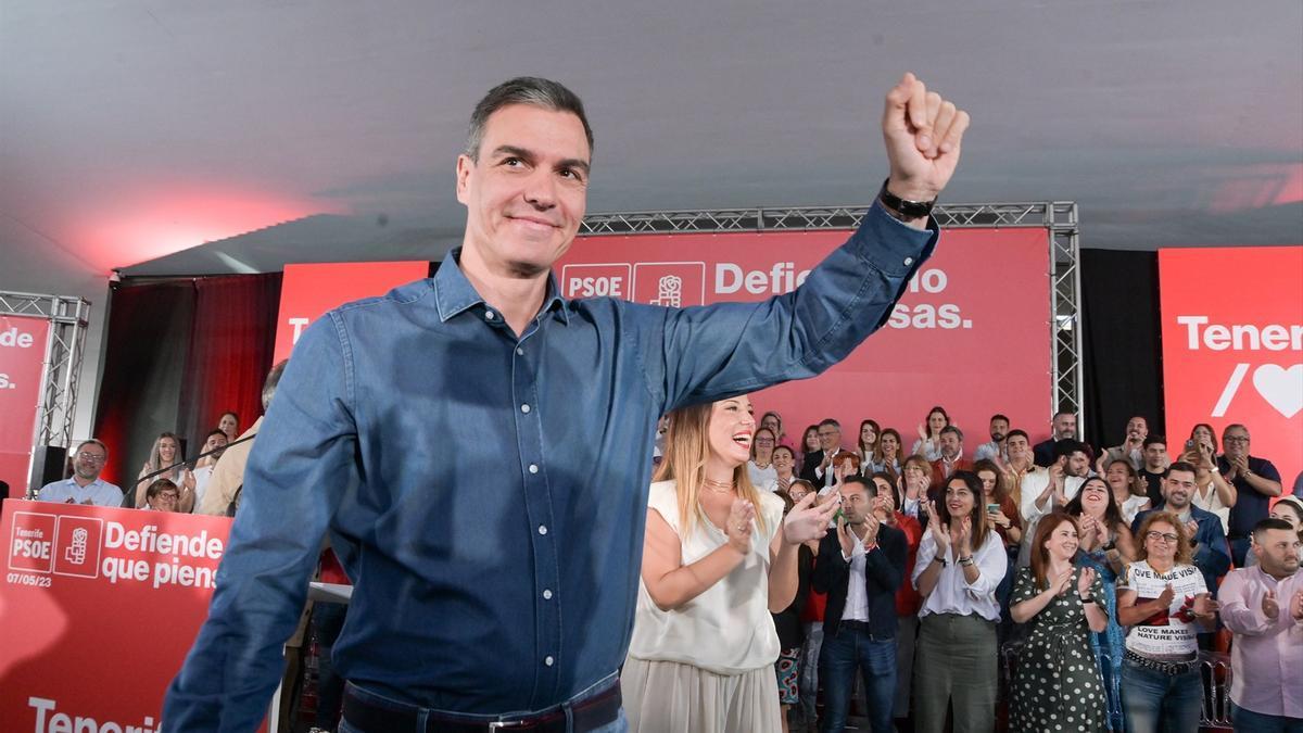 Pedro Sánchez, durante el acto en el que ha participado en Tenerife.