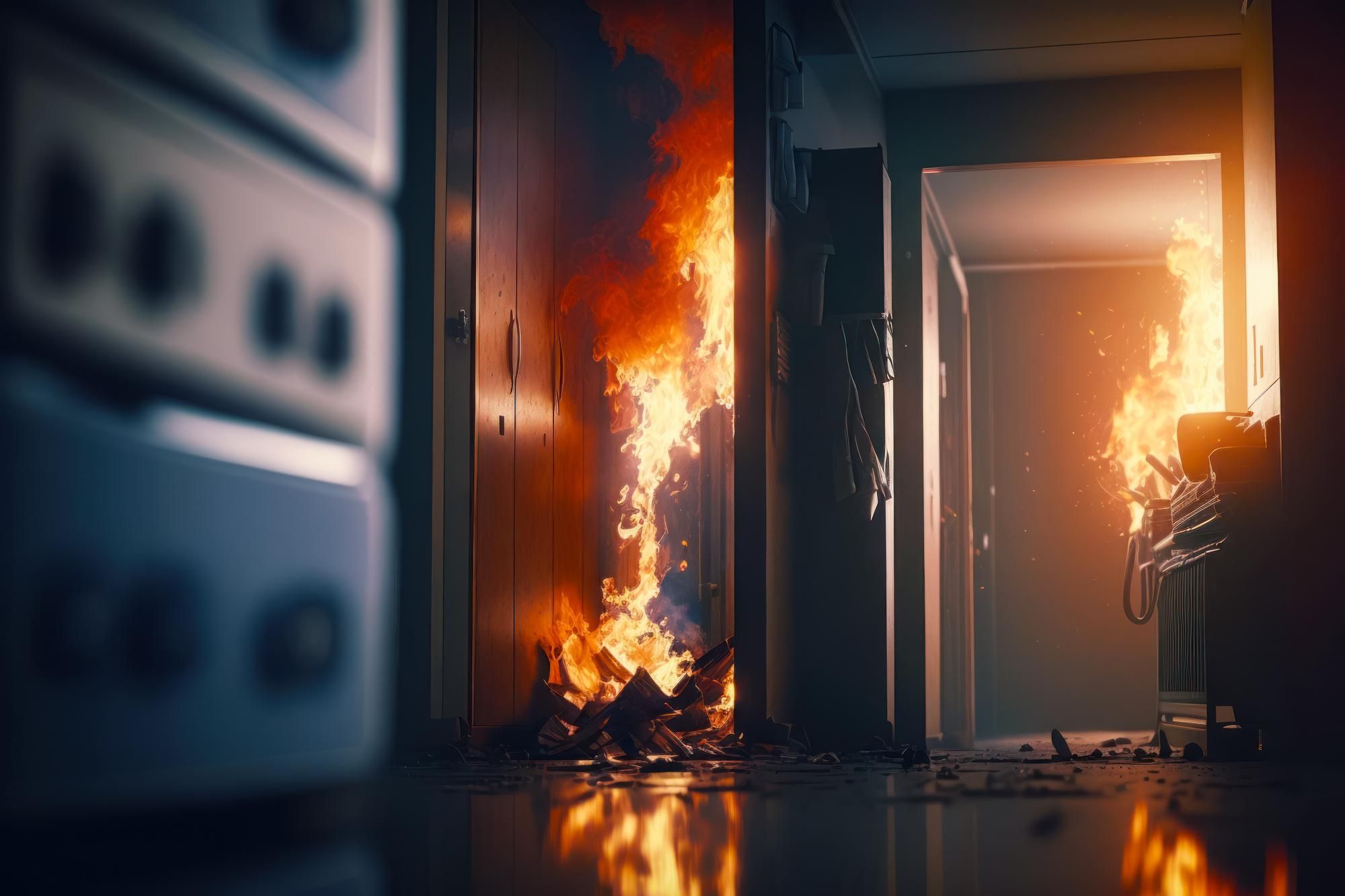 Una vivienda con varias estancias en llamas.