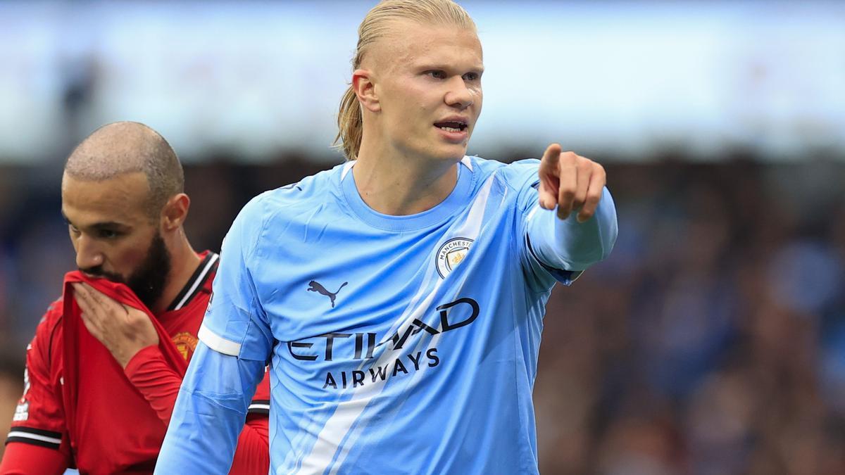Erling Haaland, durante un partido con el Manchester City.