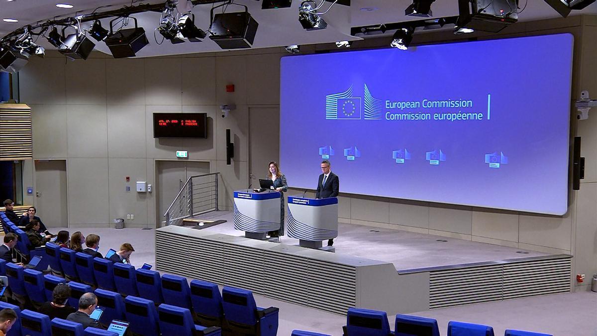 El portavoz de la Comisión Europea, Eric Mamer, en su comparecencia ante los medios.