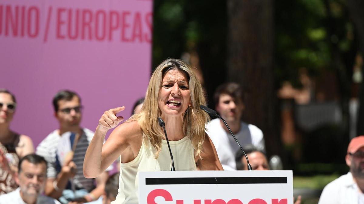 Yolanda Díaz en un acto de Sumar.