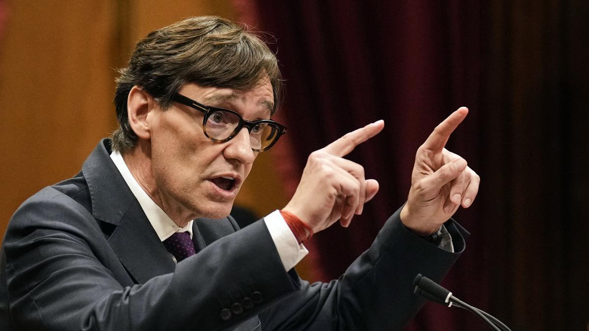 Salvador Illa, durante su discurso en el primer debate de política general de la legislatura.