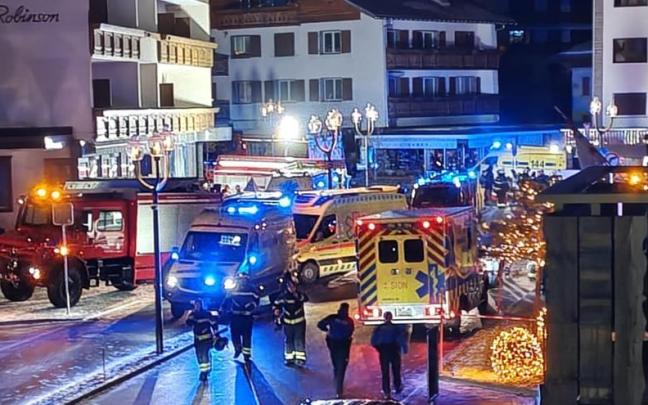Incendio en una estación de esquí suiza.