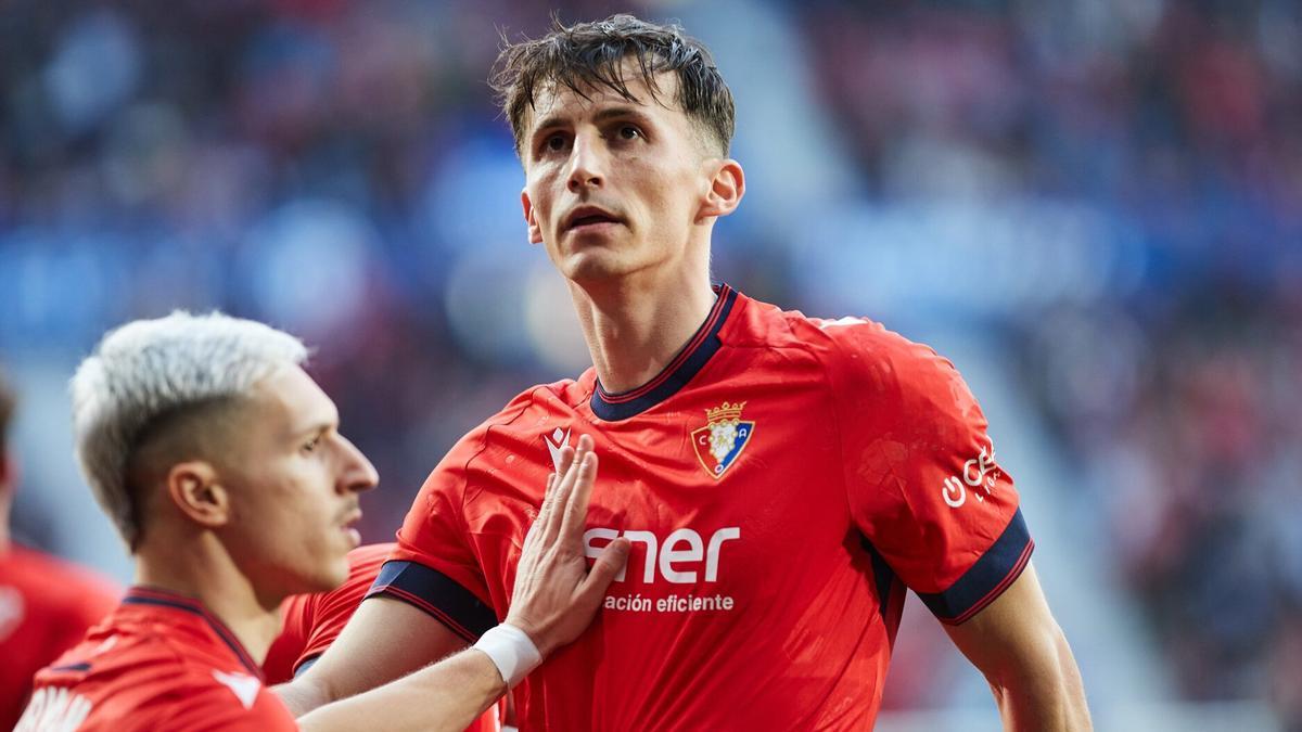 Ante Budimir celebrando un gol en la presente temporada con Osasuna. Foto: OSKAR MONTERO