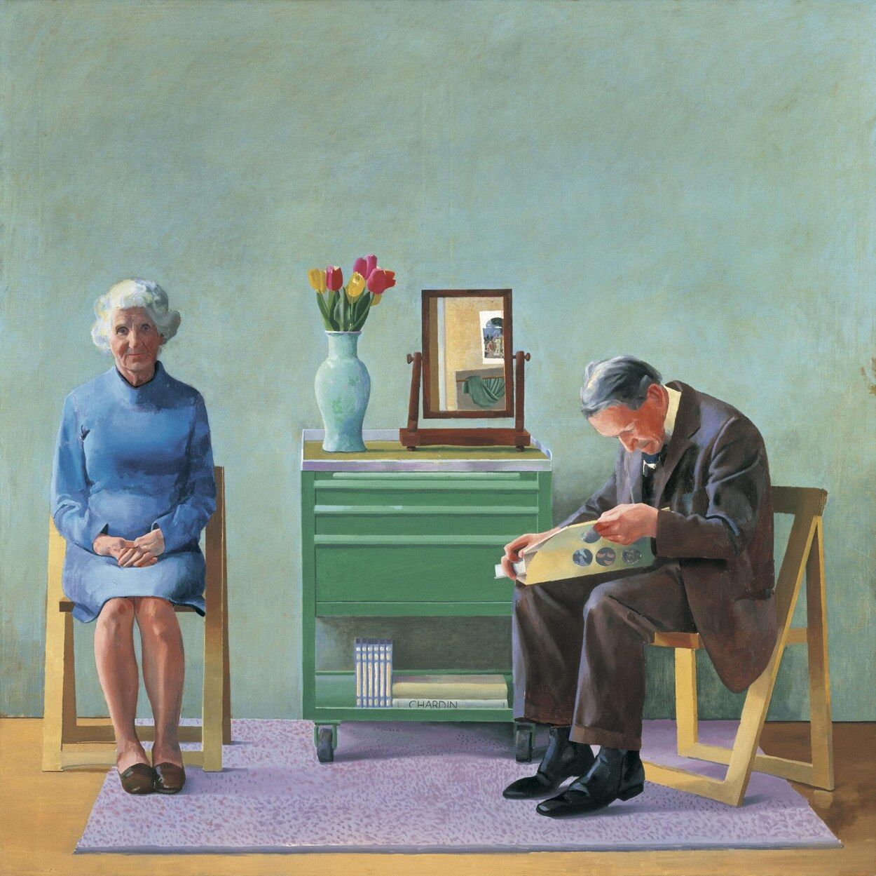 'My parents' ('Mis padres', 1977) del artista David Hockney, uno de los grandes cultivadores del retrato contemporáneo.