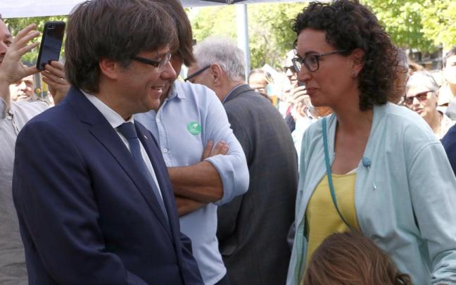 Carles Puigdemont y Marta Rovira, en un encuentro desde sus respectivos exilios.