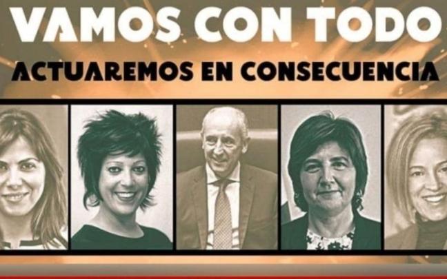Cartel de movilización con las fotos de Erkoreka y otros cargos de Lakua y la Ertzaintza. Cartel de movilización con las fotos de Erkoreka y otros cargos de Lakua y la Ertzaintza.