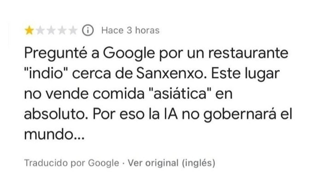 La reseña con una estrella que dejó una clienta.