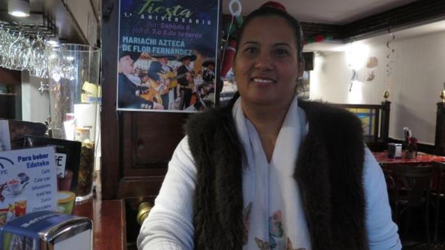 Yuri Franceda, en el bar Arkupe de Zumarraga