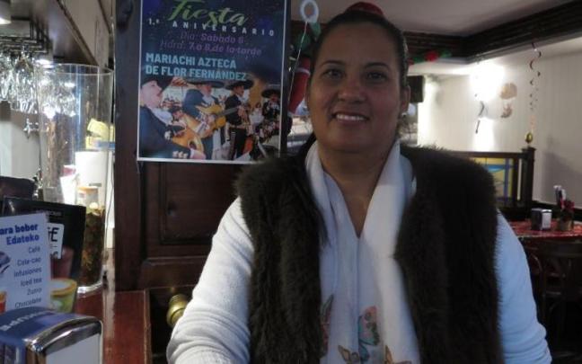 Yuri Franceda, en el bar Arkupe de Zumarraga