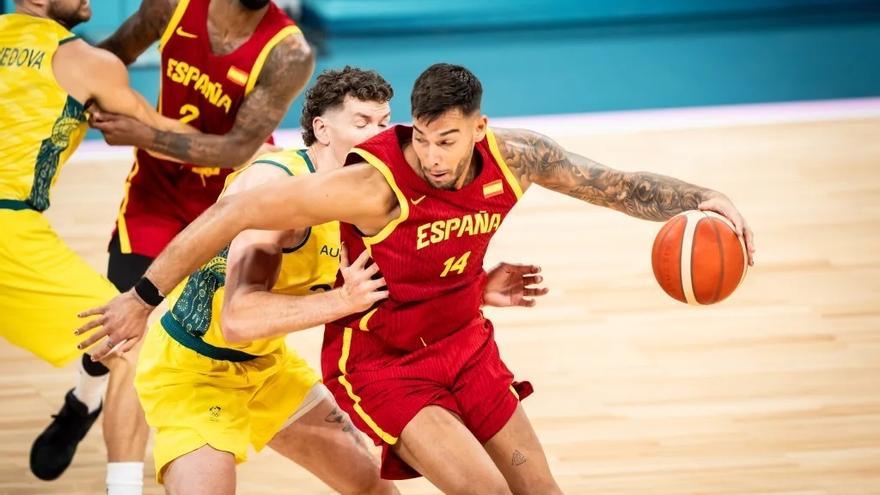 Willy Hernangómez durante el Australia-España de los Juegos Olímpicos de París