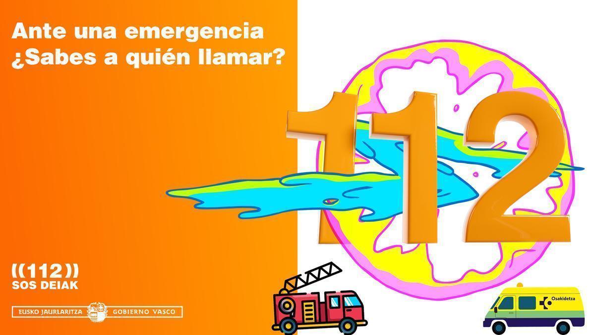 La campaña con la que el Gobierno vasco enseña a utilizar el 112 a los niños
