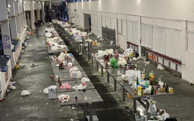 Los jeltzales lamentan cómo quedó el municipio tras la fiesta