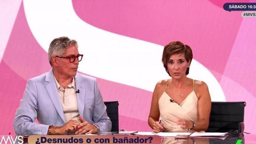 Boris Izaguirre y Adela González, en una emisión de 'Más Vale Sábado'