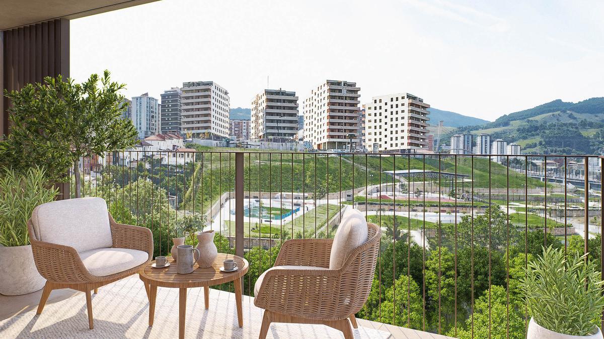 Las vistas de Fiora al Parque Serralta en Barakaldo te conectarán con la naturaleza.