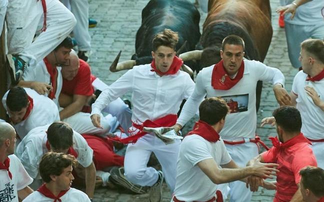 Un encierro en San Fermín 2024. / Oskar Montero Un encierro en San Fermín 2024.