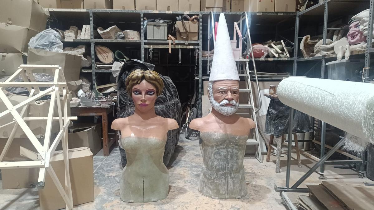 Sorgiña y Laxaro durante el proceso de creación.