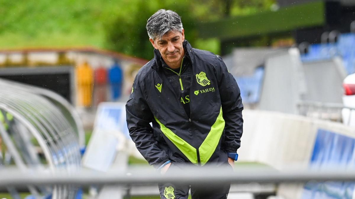 Imanol Alguacil, en Zubieta antes de iniciar una sesión de entrenamiento. / ARNAITZ RUBIO