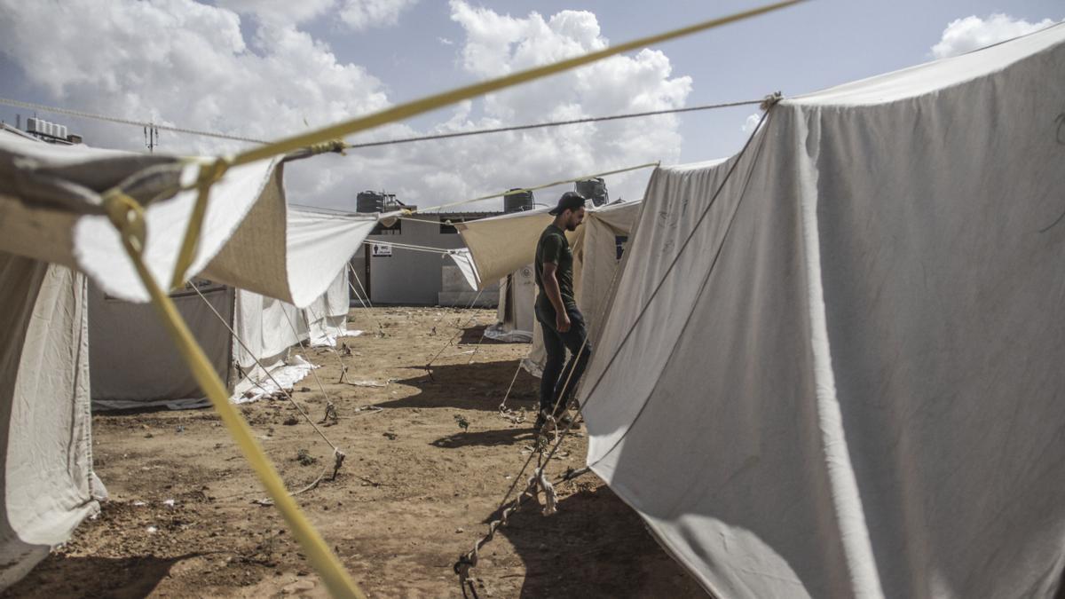 Imagen de archivo de un campamento de refugiados en el nosrte de la Franja de Gaza.