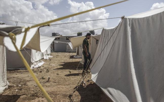 Imagen de archivo de un campamento de refugiados en el nosrte de la Franja de Gaza.