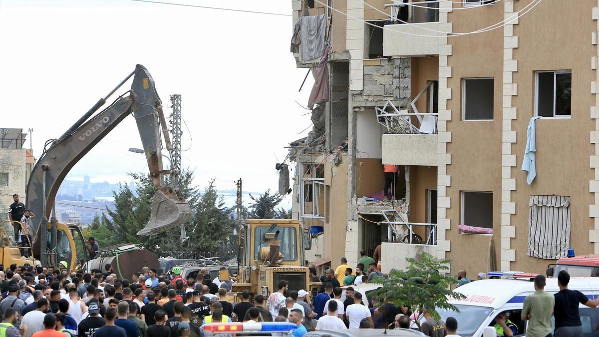 Imagen de una de las zonas destruidas por los bombardeos israelíes en Líbano