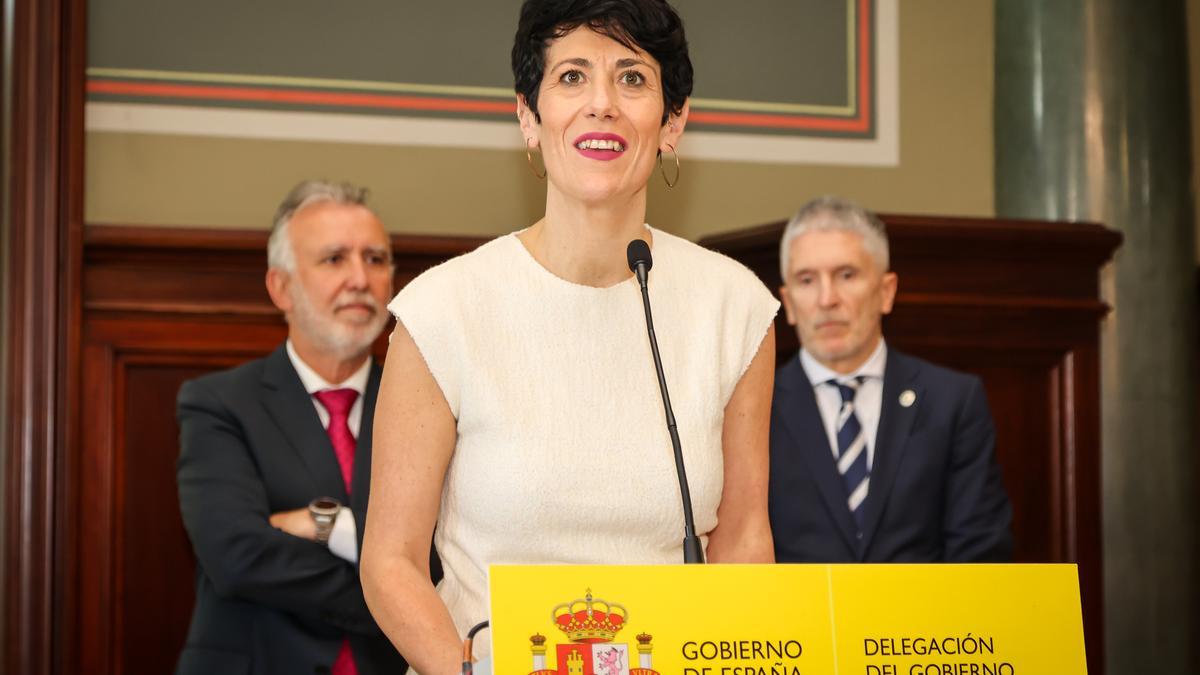 La ministra Elma Saiz, ayer en Las Palmas.