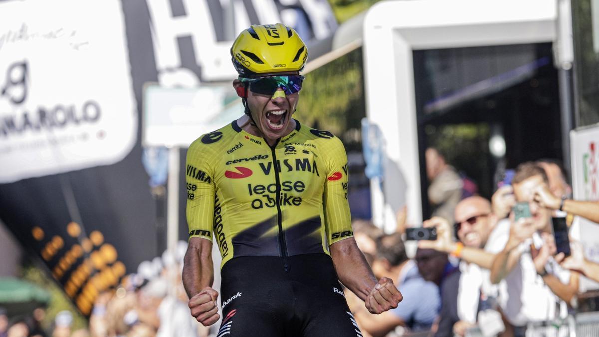 Piganzoli festeja la victoria.