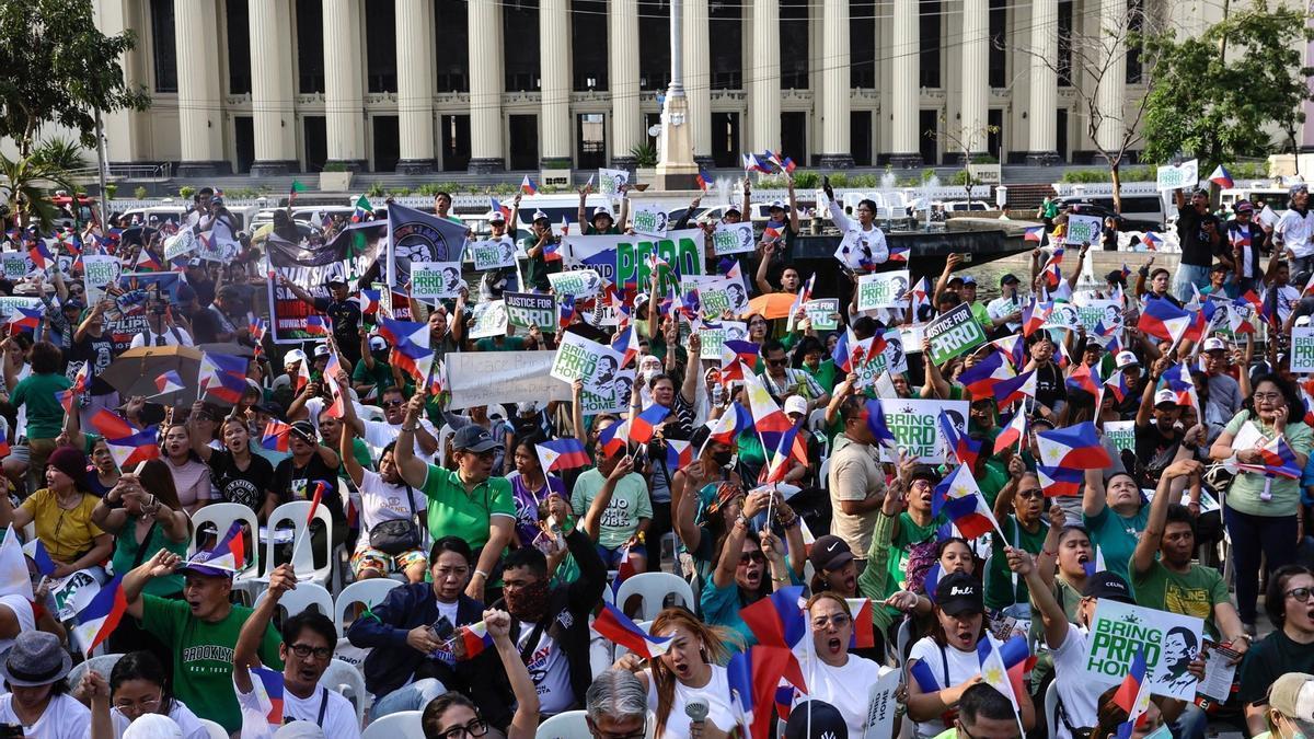 Manifestaciones en Manila en apoyo al expresidente Rodrigo Duterte