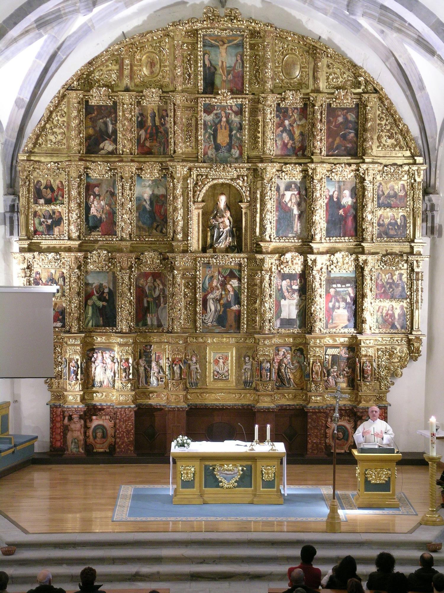 El retablo de la parroquia de Andra Mari es uno de los más bellos de Bizkaia