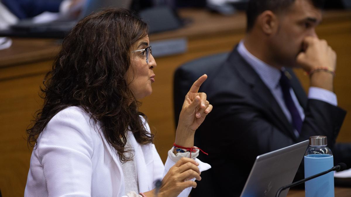 Maribel García Malo, en el Parlamento foral.