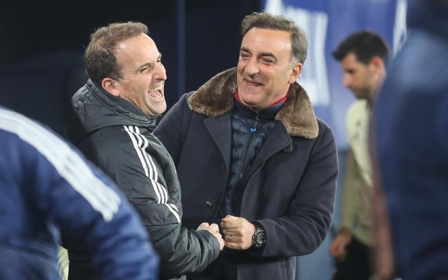 Carvalhal se ríe con Arrasate Carvalhal se ríe con Arrasate