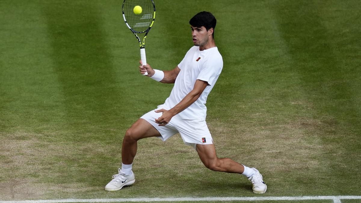 Alcaraz, durante la final de Wimbledon 2025.
