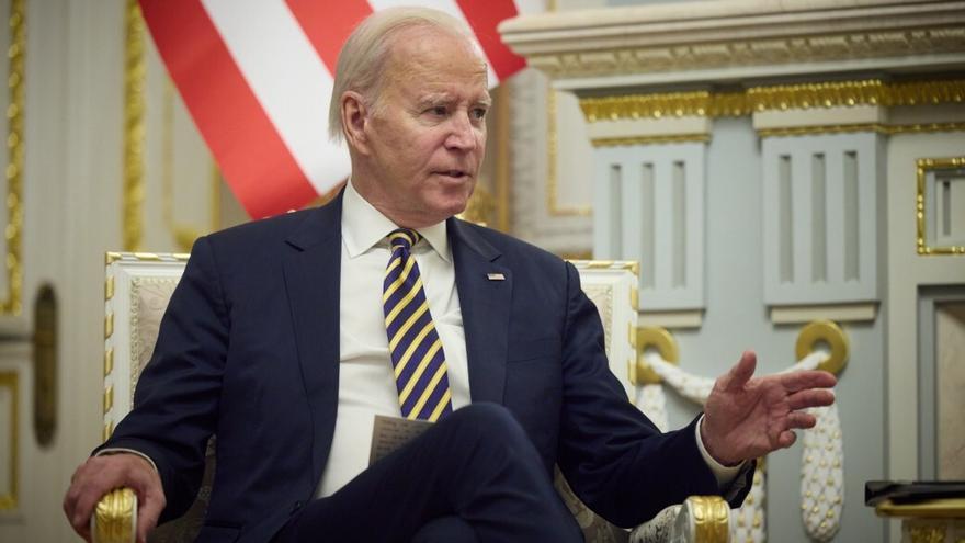 El presidente de Estados Unidos, Joe Biden, durante su visita a Kiev el pasado 20 de febrero.