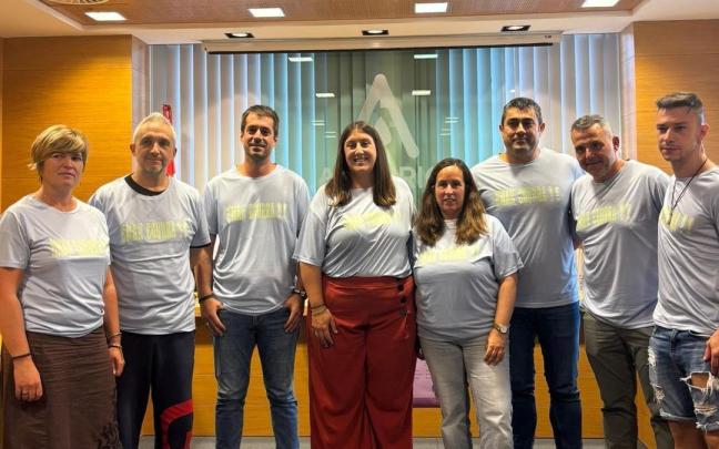 Momento de la presentación de la campaña para fomentar el uso del euskera en el deporte este mediodía en Amurrio